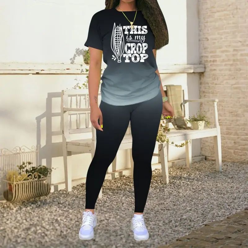Women's Tie Dye Printed Two-piece Summer Short Set Two-piece Jogging Sportswear Women's Short Sleeved Sportswear