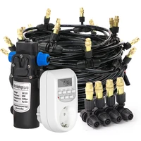 30-5M Garden Adjustable Brass Nozzle Misting Watering System 45/60/80/100W Self-Priming Pump Automatic Cool Irrigation Equipment 1