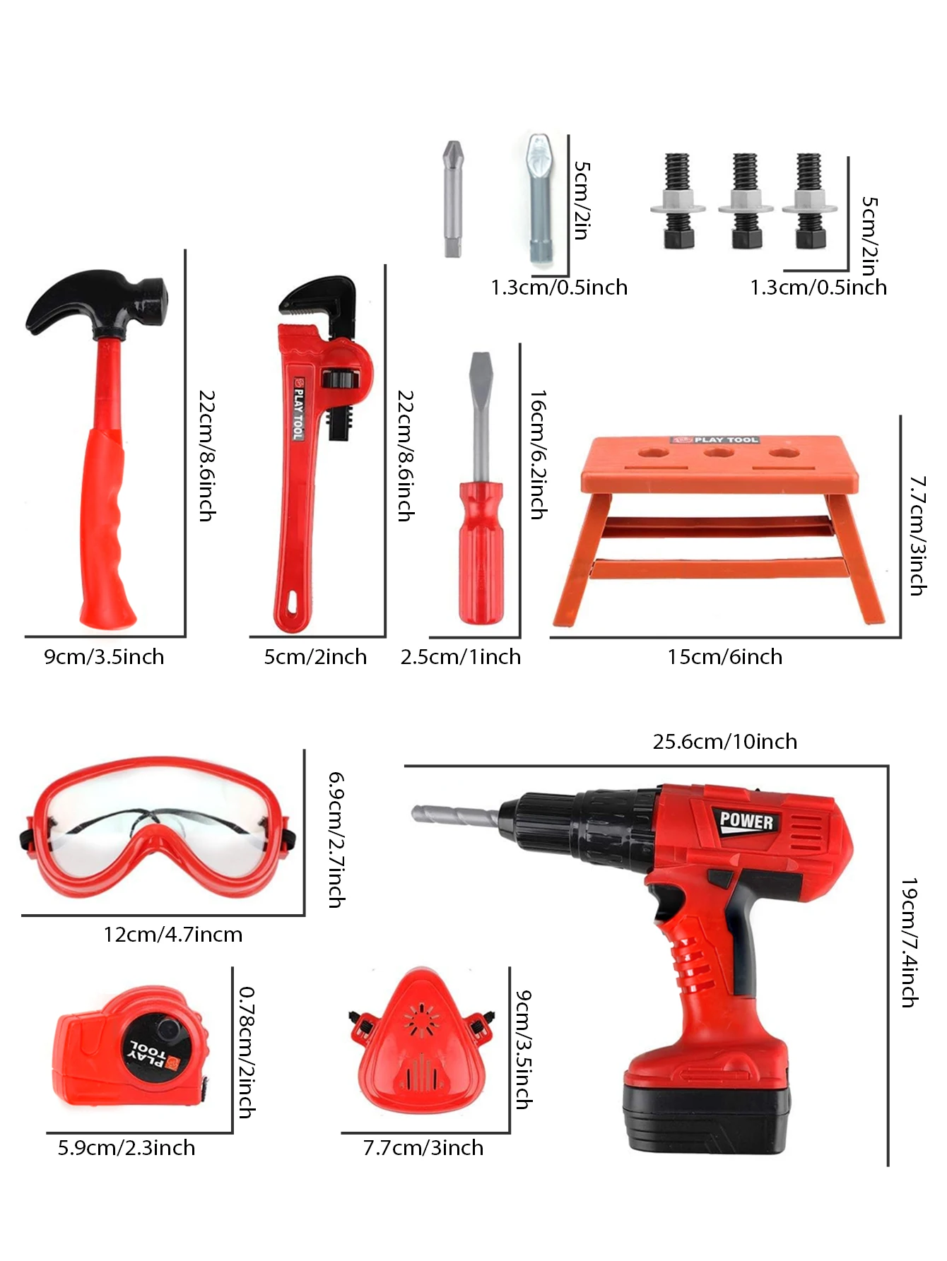 Kids Tool Set Pretend Play Construction Toys With Toolbox Kids Tools With Electronic Toys Drill Bits Construction Accessories 6