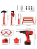 Kids Tool Set Pretend Play Construction Toys With Toolbox Kids Tools With Electronic Toys Drill Bits Construction Accessories 6