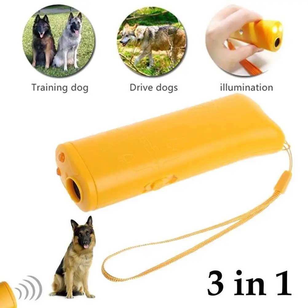 1pc Pet Dog Training equipment Ultrasound Repeller 3 in 1 Control Trainer Device Anti Barking Stop Bark Deterrents