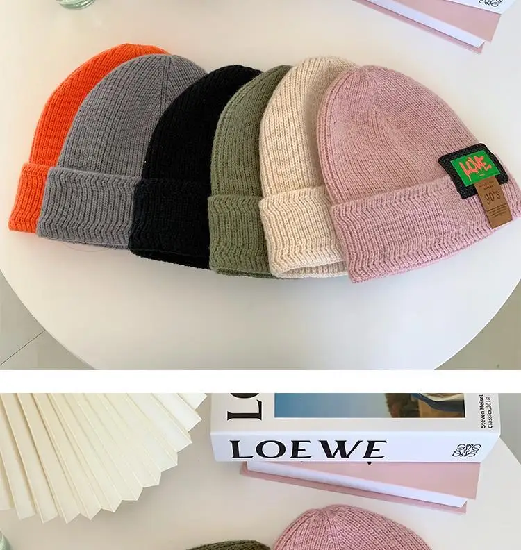 2022 New Beanie Women's Hat Autumn Winter Knitted Wool Men Caps Brimless Pullover Hat Multicolor Warm Fashion Skullies Unisex mens winter hat skullies