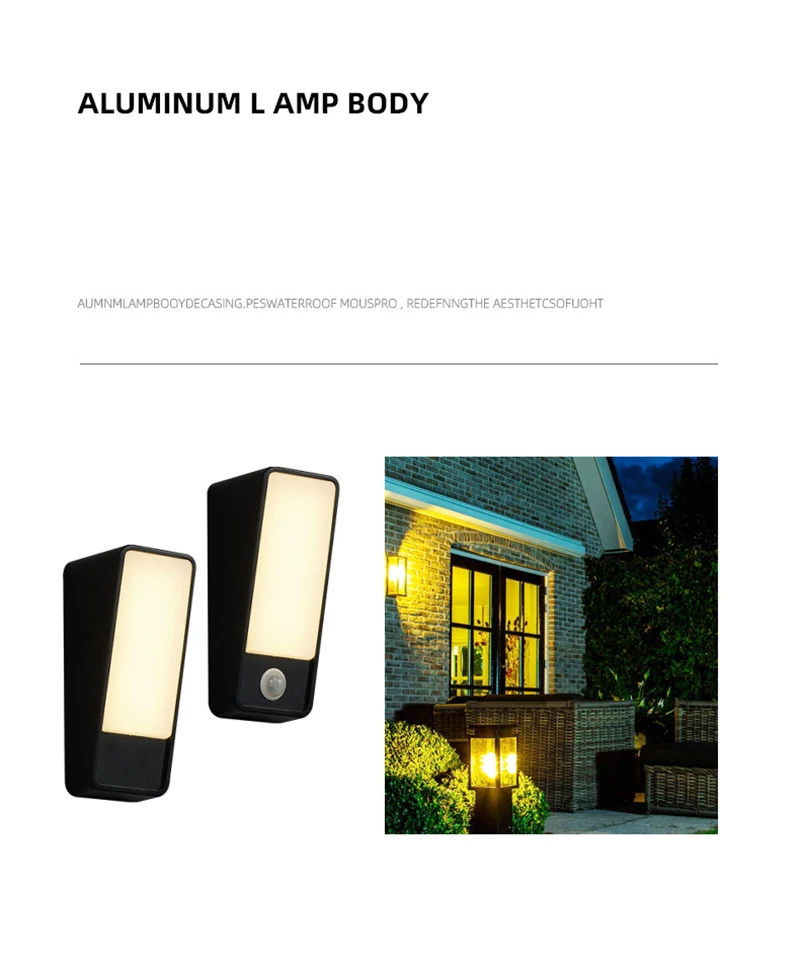 Description Picture 5 of itemOutdoor IP65 Waterroof Wall Lamp Motion Sensor Modern Wall Light Indoor Lighting Home Decor For Garden Stairways Bedroom Sconces