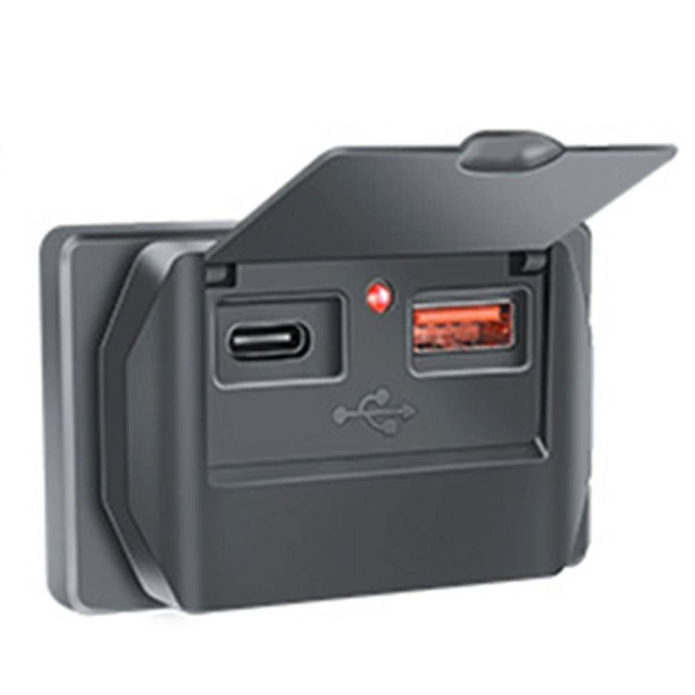 

1Pcs Car Universal Charger Usb Power Voltmeter Outlet Switch Panel LED Light Socket Adapter For Campervan Caravan 12V RV Boat