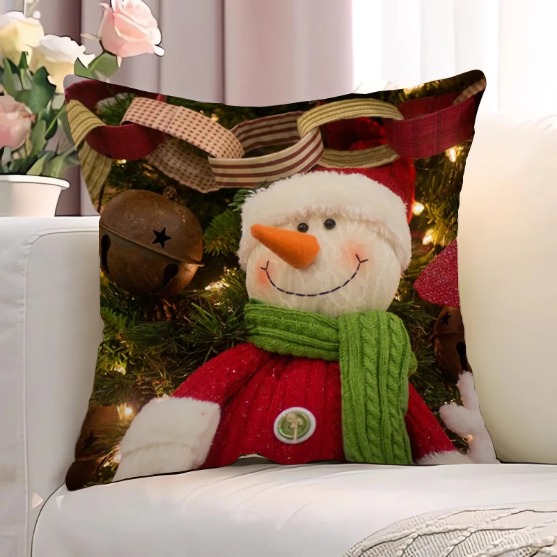 

Pillowcases Cushion Merry Christmas Snowman 40x40 Cover Double-sided Printing Cushions Home Decor Case 45x45 Pillow Cases 50x50