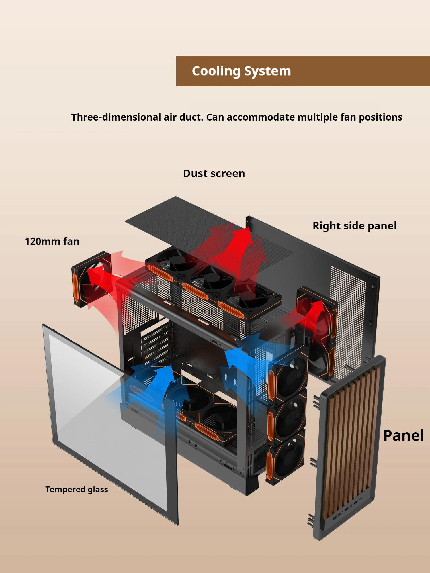 Power Train G1 PC Case – MATX Chassis with Wooden Front Panel, Tempered Glass Side. 12