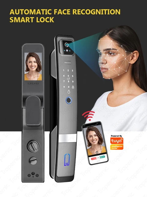 Tuya Smart Wifi Lock avec reconnaissance faciale 3D et empreinte