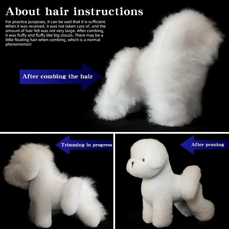 Bichon dog pet professional beauty simulation wig model practice special skeleton environmentally friendly PE material scissors