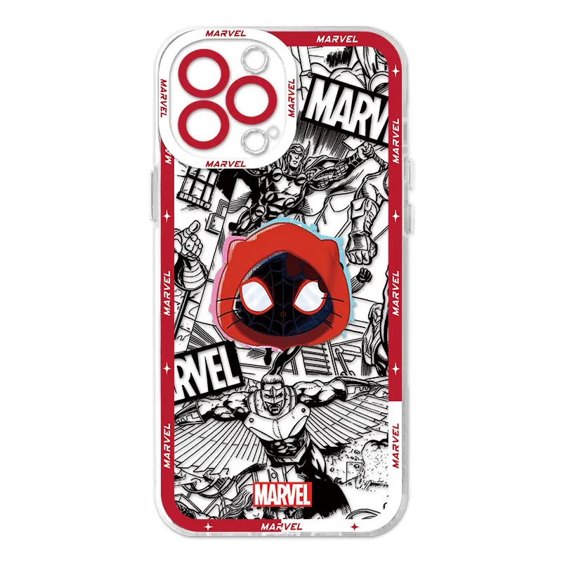 thumbnail image 1 of Marvel Spidermans funda de Hello Kitty para iPhone 15 Plus XR 13 Pro Max 7 6s 14 Pro 12 Mini X XS 8 SE 11 bolsa transparente suave, 1 of 5