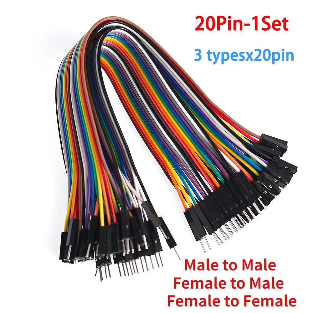 Versatile Dupont Jumper Wire Set - Male/Female Connectors, 10cm & 20cm Lengths