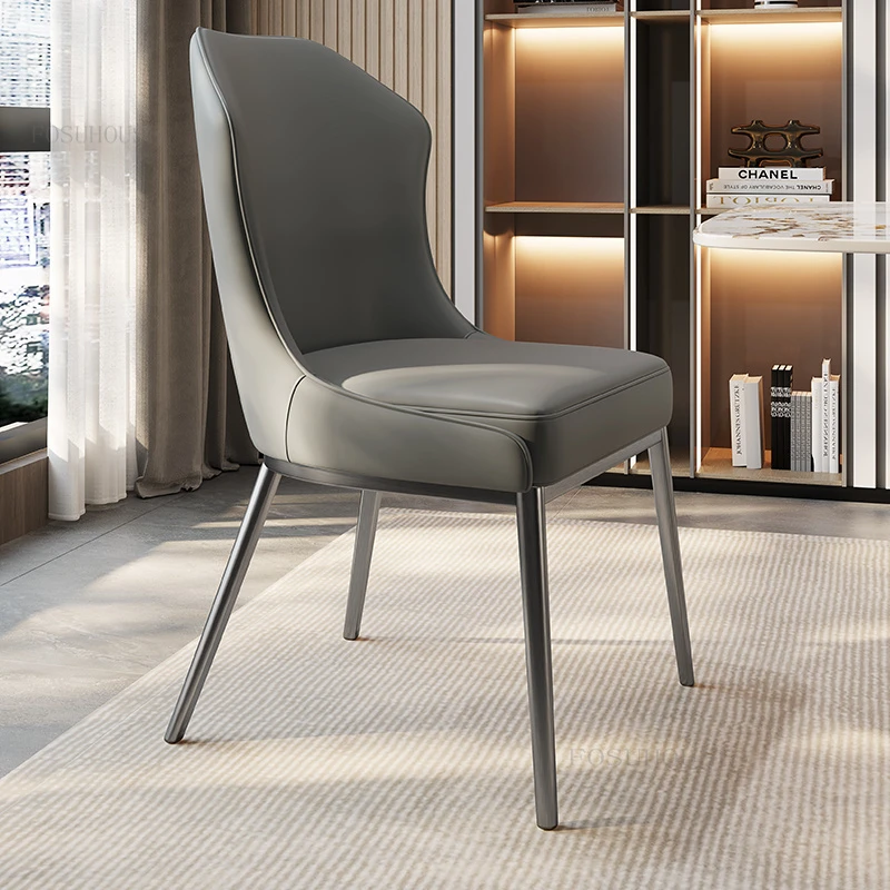 Frons Het kantoor Ventileren Italiaanse Licht Luxe Lederen Stoelen Voor Keuken Meubels Moderne  Minimalistische Creatieve Eetkamerstoel Designer Rugleuning Stoel| | -  AliExpress