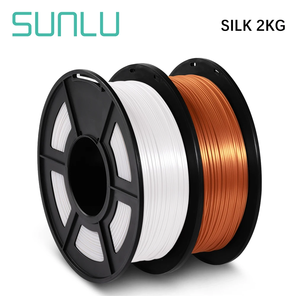 SUNLU 2KG SILK Filament 3D PLA Material 1.75MM Arrange Neatly Tangle Free No Bubble Odorless Ecology Friendly