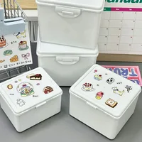 White Kpop Photocard Storage Box Idol Cards Photos Collection Box Jewelry Container ID Card Organizer Desktop Decor Supplies 2