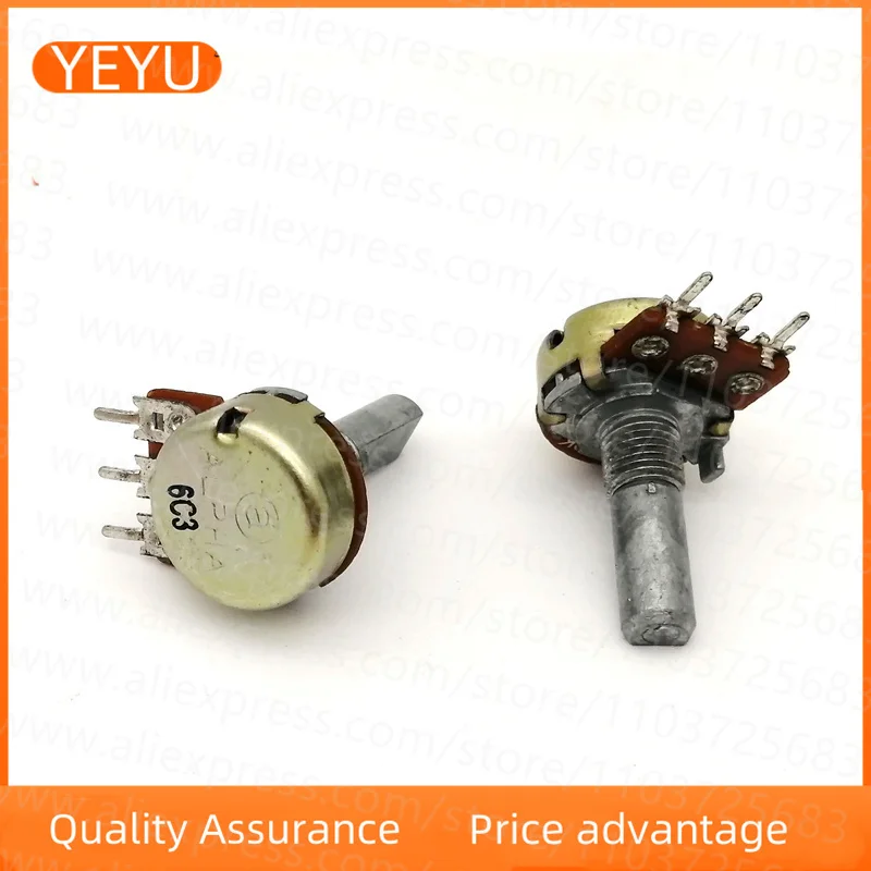 2PCS 16 Type Single Potentiometer F10K 20MM half-shaft 40 Point Stepper Amplifier Volume