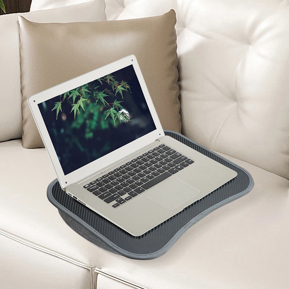 Laptop Lap Desk with Soft Pillow Cushion Small Pillow Table Writing Padded Tray for Home & Office 5