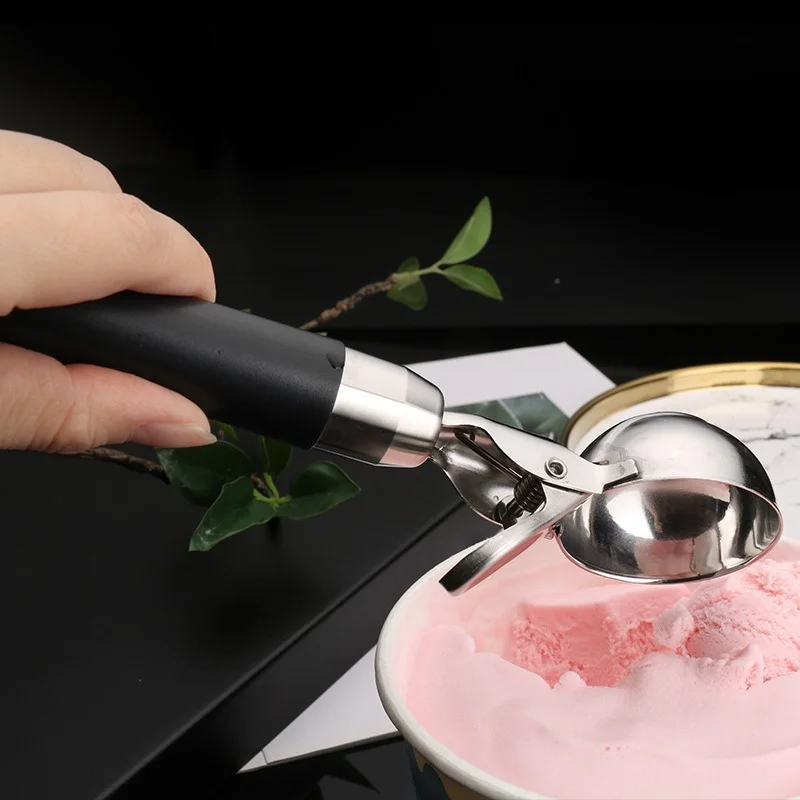 New Ice Cream Scoops Stacks Stainless Steel Ice Cream Digger Non-Stick Fruit Ball Maker Watermelon Spoon Tools 1pc