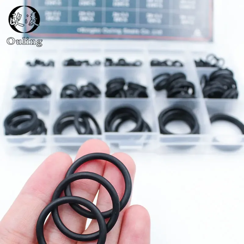 Rubber O Rings 200pcs 15 Sizes O Rings Rubber Sealing NBR Nitrile Washer