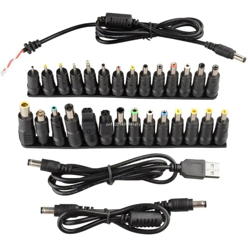 

Versatile Laptop Power Connector Set 28Pcs Tip Adapters Power Supply Plugs Adaptors with Cable for Various Models Dropship