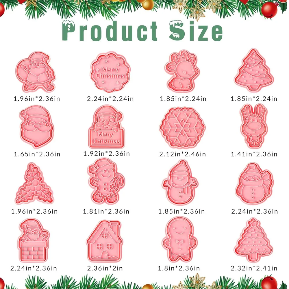 3D Christmas Cookie Stamp Mold Set 2