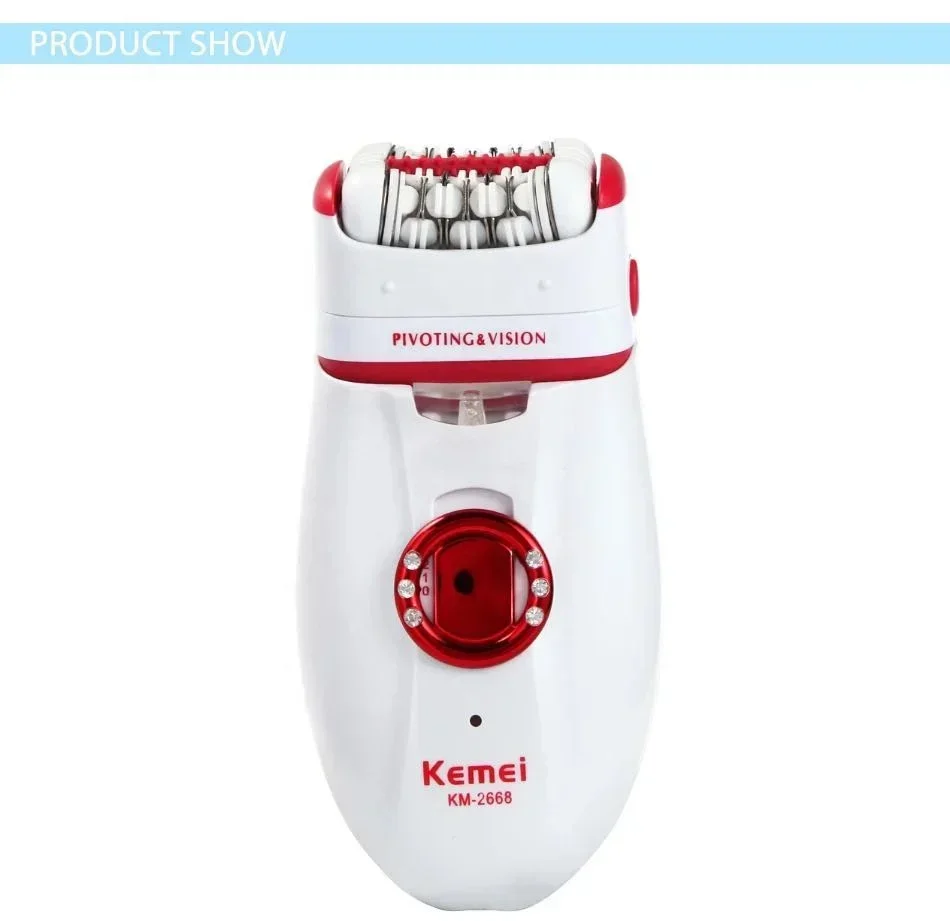 Kemei KM-2668 Women's Hair Puller 2-in-1 Shaver, Underarm Full Body Shaving 3