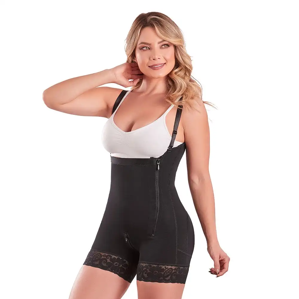 High Compression Full Body Shapewear With Hook And Eye Front Closure Shaper Adjustable Bra Slimming Bodysuit Fajas Colombianas