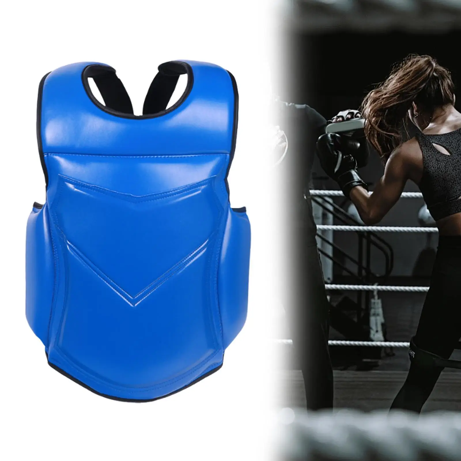Karate Chest Guard Adjustable Boxing Body Protector for MMA Home Gym Fitness