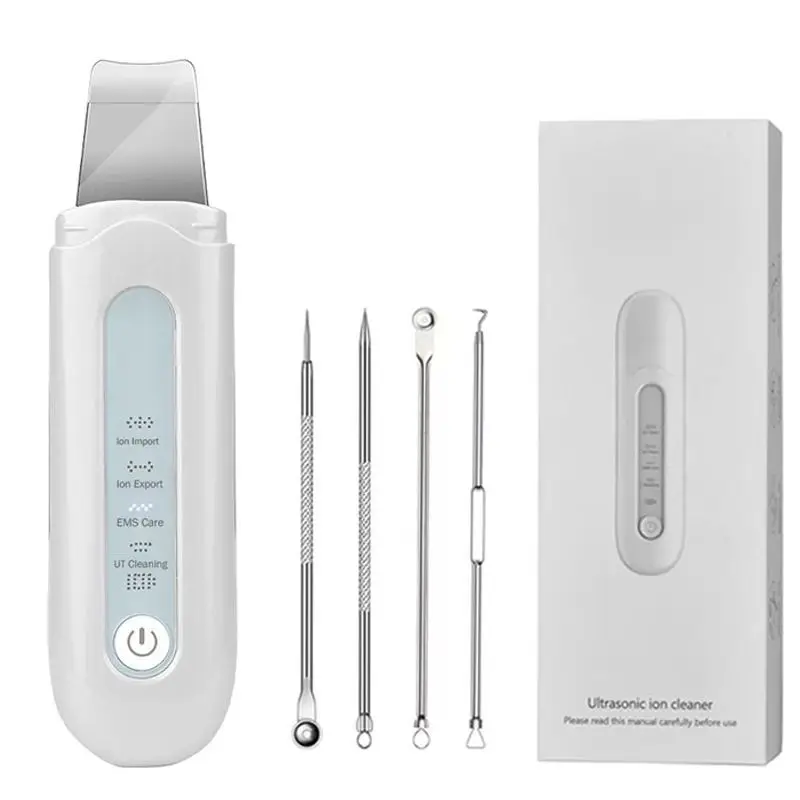Ultrasonic skin scraper to remove blackheads, acne, dirt, pores, cleansing ems beauty instrument micro-current skin scraper