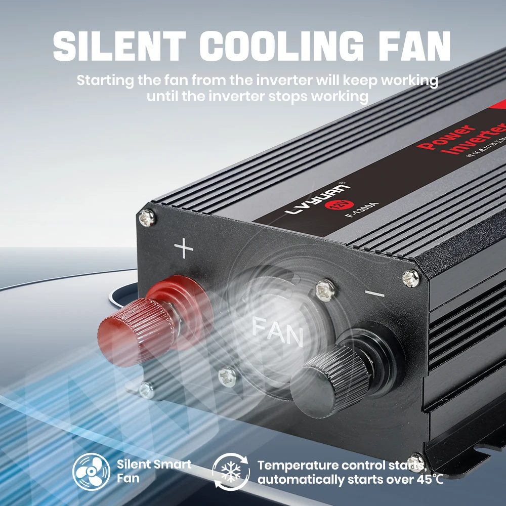 500W-2600W 파워 인버터 DC 12V에서 AC 220V-240V 차량용 전압 변환기 EU 소켓 듀얼 USB 충전 50Hz 휴대폰 RV 야외용