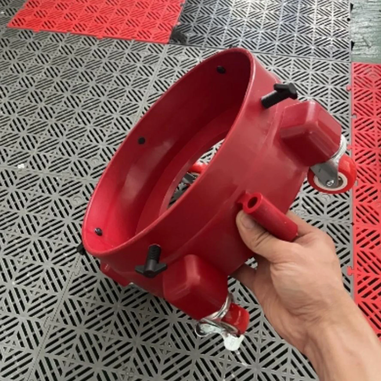 Rolling Bucket Dolly Removable 360&deg; Turning Swivel Caster Detail Kit with Wheels Storage Tray Tote Insert Locking Casters