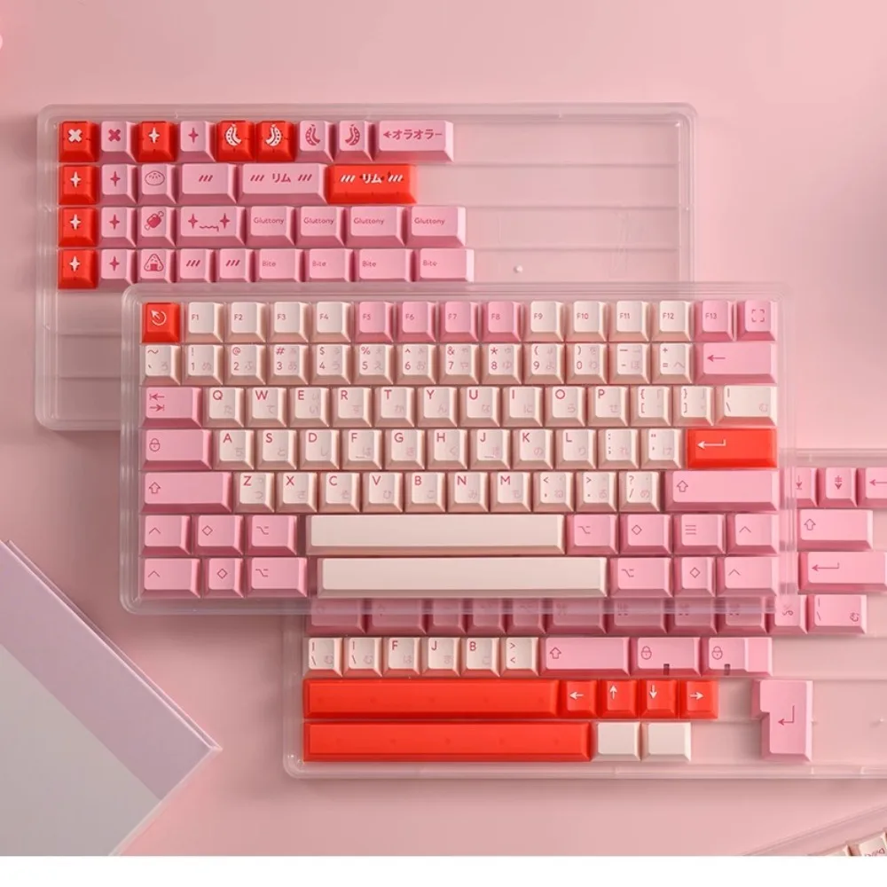 PBTfans Rim R2 Keycap PBT Double Shot Custom Anime Pink Keyboard