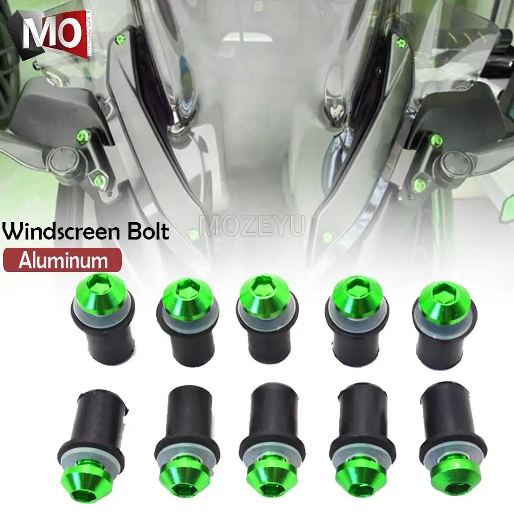 

For kawasaki NINJA 1000 125 250 300 650 400 R z650 z750 z800 z1000 SX Z900 RS 10PCS 5mm Windscreen Windshield Bolts Screw Kits