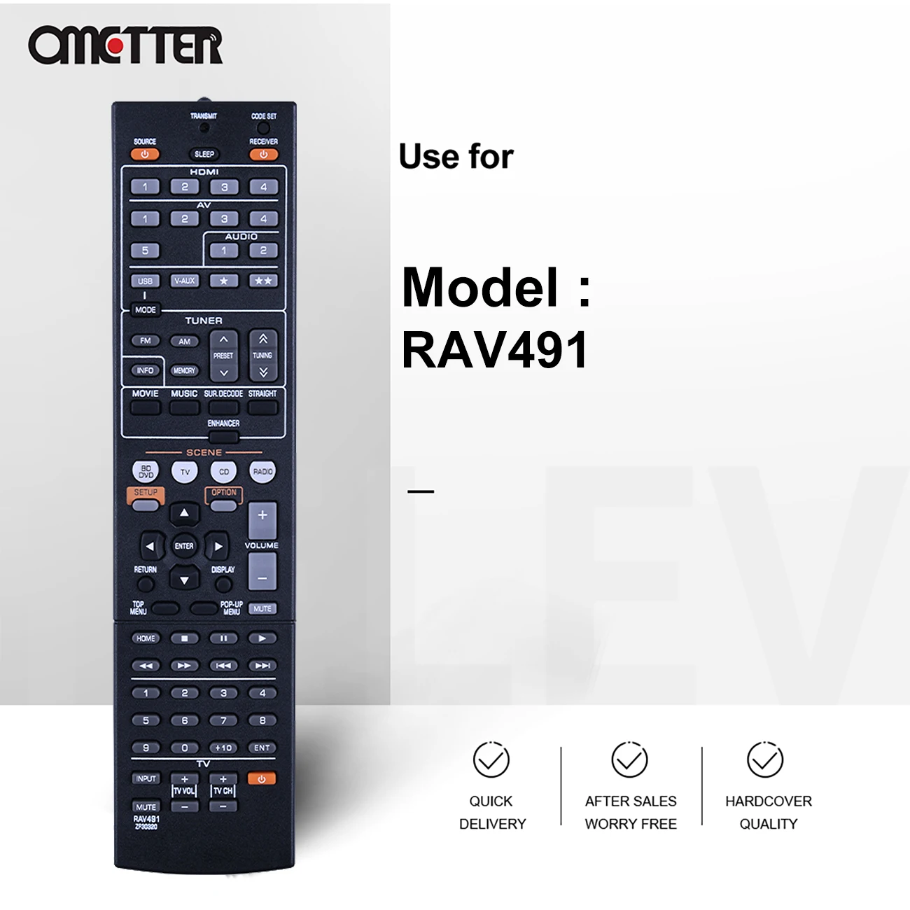 VINABTY RAV491 ZF30320 Telecomando Sostituito Adatto Per Yamaha AV Receivers HTR-4066 RX-V475 RX-V575 YHT-399U HTR-5063 RX-V467 RX-V367 RX-V371 RX-465BL YHT-494BL RX-V565BL YHT-397BL