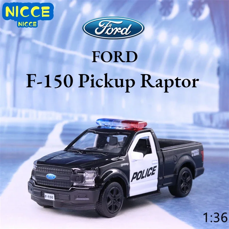 

Nicce 1:36 Ford F-150 Pickup Raptor Alloy Police Toy Car Model Diecast Metal Police Model Toy Car Collection PulL Back F155