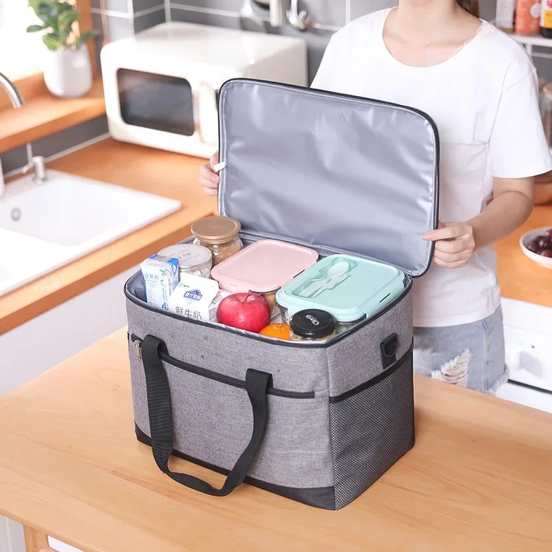 Fashion Large Capacity Leakproof Lunch Cooler Bags for Women Men Outdoor Travel Picnic Thermal Insulation Bag Box