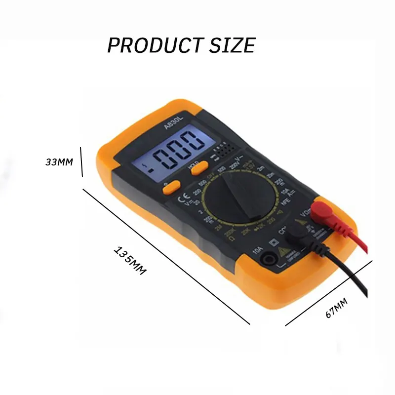 A830L Multimeter Handheld High Precision Multifunction Portable Digital Multimeter Ammeter Voltmeter Measuring Table Combination digital multimeter multimeter tester analog multimeter