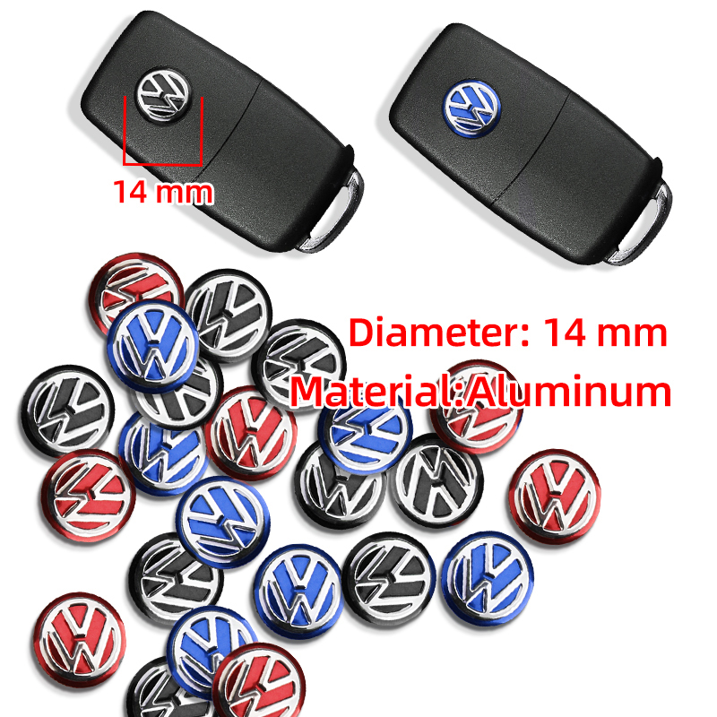 14mm Car Key Badge Emblem Replacement Car Key Stickers For Volkswagen VW Polo Passat B5 B6 B7 T4 T5 Golf 4 5 6 Tiguan Jetta GTI