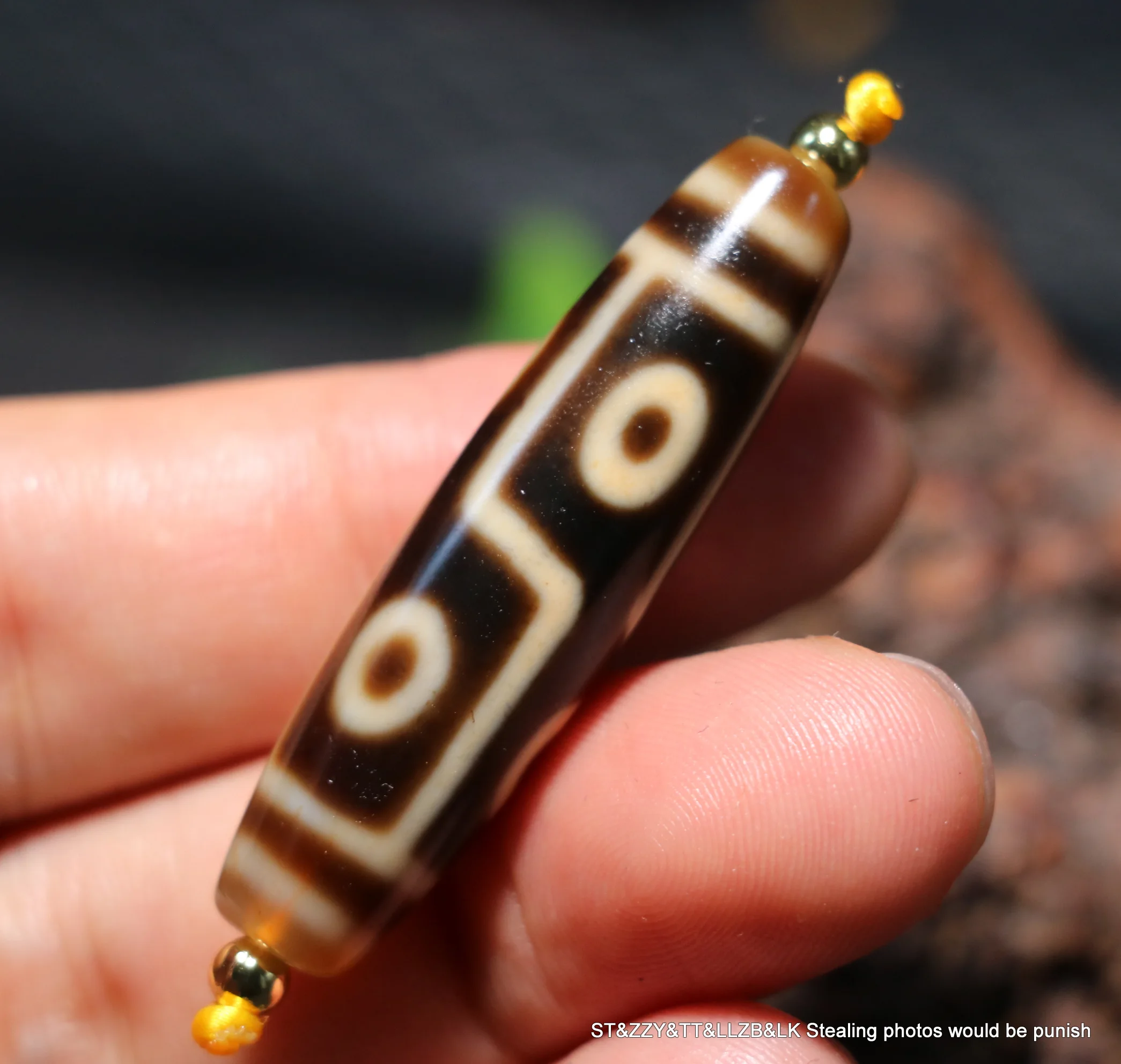 

Energy Magic Tibetan Top Old Agate Ivory Color Fold Line 6 Eyed dZi Bead Totem Amulet TIMESTOWN Talisman UPG0726A08