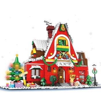 2023 City Creativity Winter Village Christmas House Christmas ART House Model Building Blocks Bricks Kids Toys Christmas Gift