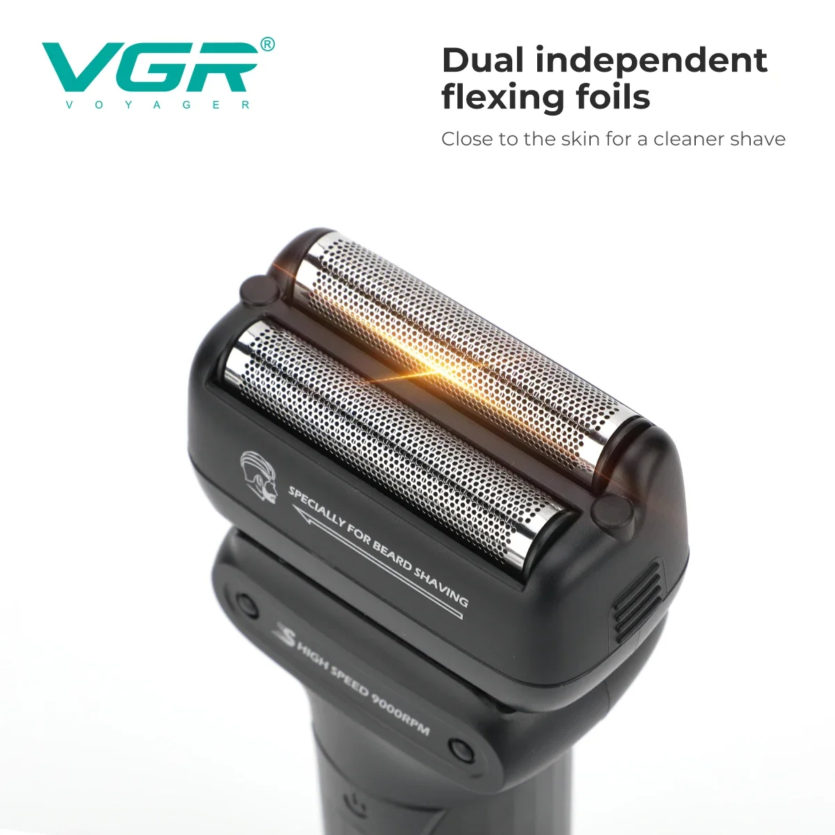 VGR 전기면도기 전문가용 면도기 9000 RPM 수염 트리머 LED 디스플레이 왕복식 남성용 면도기 V-368