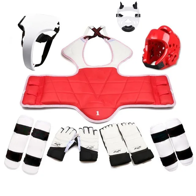 Taekwondo Five-piece Set Helmet Armor Kickboxing Guantes De Boxeo Boxing Glove Capacete Taekwondo Equipment Head Protector Spats eight-piece set girl