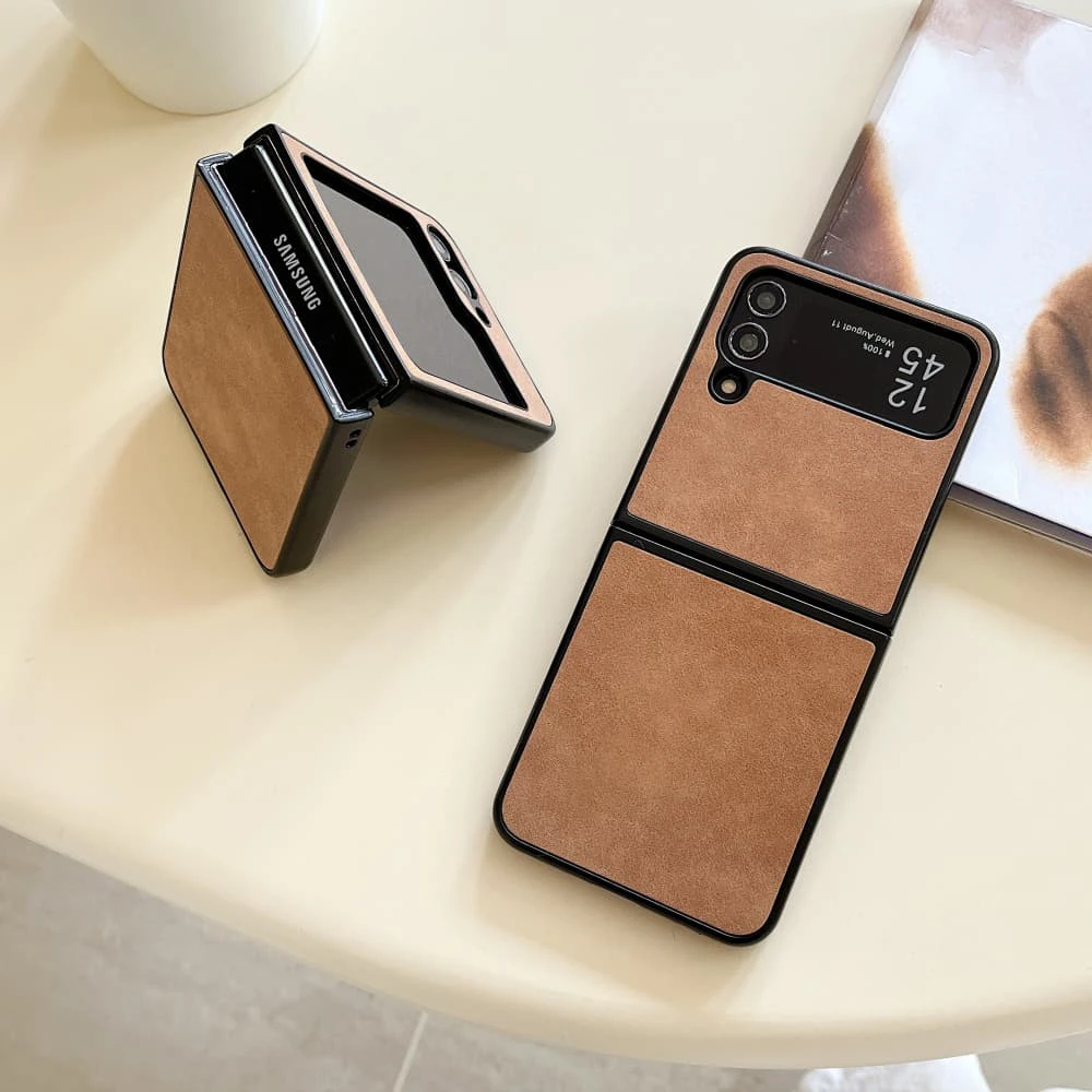 Elegant Autumn Winter Brown Leather Pattern Phone Case