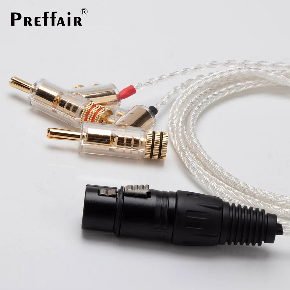 Câble Haut-parleur HiFi OFC 14AWG 3m – Banane Vers Fourche, Paire 2x3m, 300 Cœurs, Cuivre Sans Oxygène