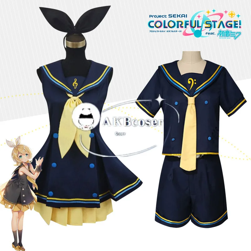 Anime Cosplay MIKU High Quality Uniform Cos Halloween party Set anime clothes cosplay costumes Rin Len Sailor suit