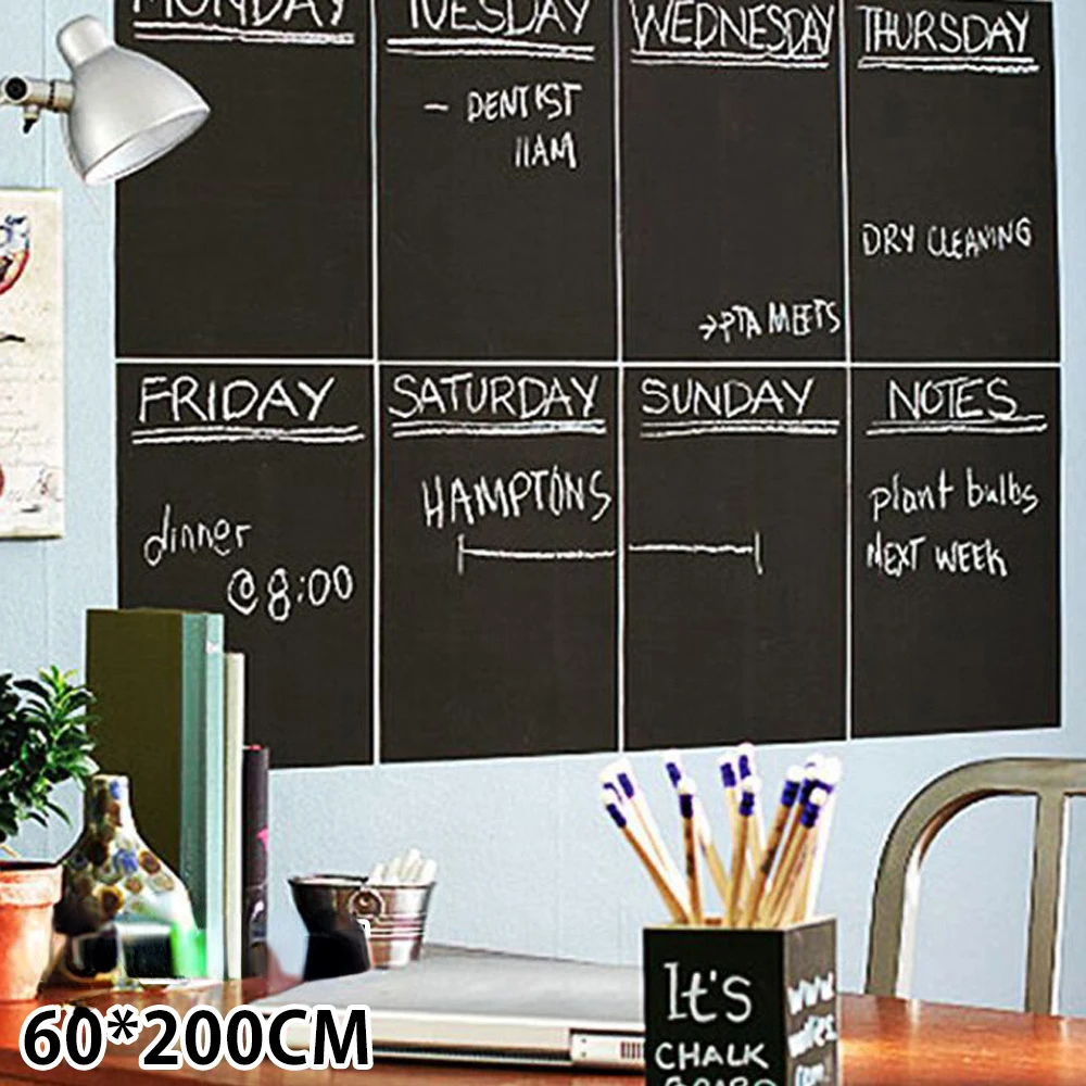 Mintura,Large Chalkboard Wall Sticker Self-Adhesive Removable Waterproof Chalkboard Paper DIY Home Bedroom Kids Decor with Chalk