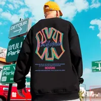 Style américain Style Baseball marque à la mode imprimé Cool Guy tenue hommes sweats haute rue pull décontracté 2
