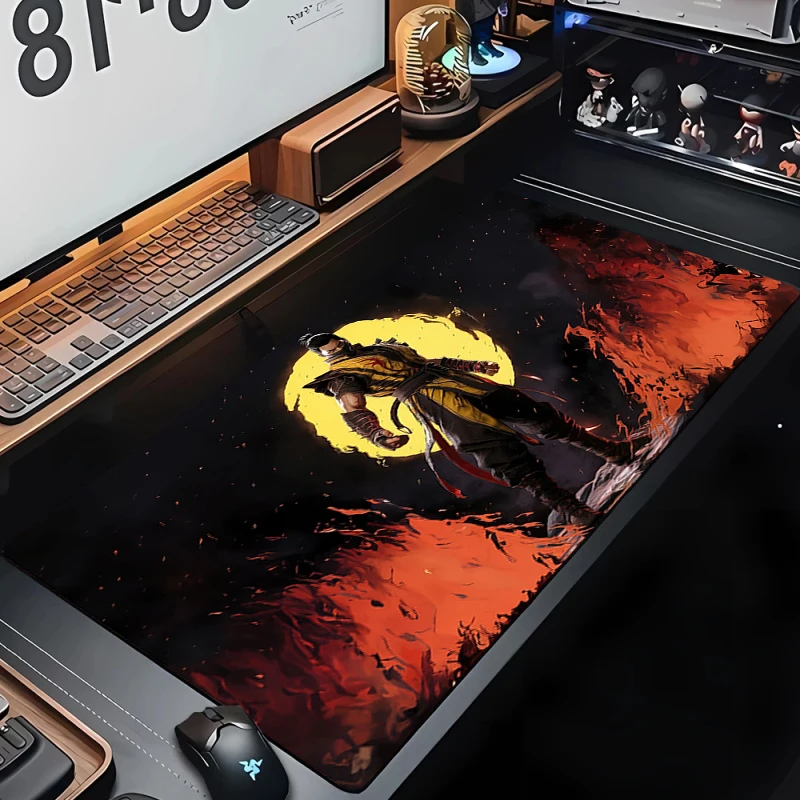 

M-Mortal Kombat Large Gamer Mousepad Cute Natural Rubber Gaming Desk Mat Size for Game Keyboard Pad for Gamer Big Mouse Pad Pc