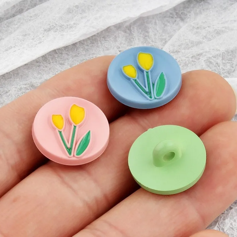 10pcs Resin Flower Buttons Color Children's Clothing DIY Decorative Button  Sweater Cute Cartoon Four Eye Hand Sewn Button - AliExpress