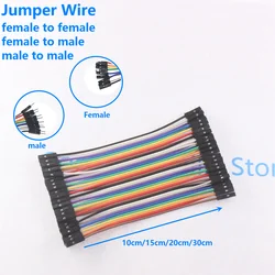 Multicolor 40PCS DuPont Jumper Wire Set - Versatile Male and Female Connections (10cmfemale to female)