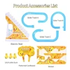 DIY Rail Racing Track Electric Small Duck Climbing Stairs Toy Pig Action Figures Toys Music Roller Coaster Duck Toy For Kid Gift 6