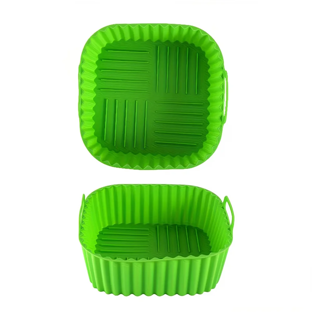 Durable Silicone Air Fryer Liner - 8-Inch Square, Reusable and Easy to Clean